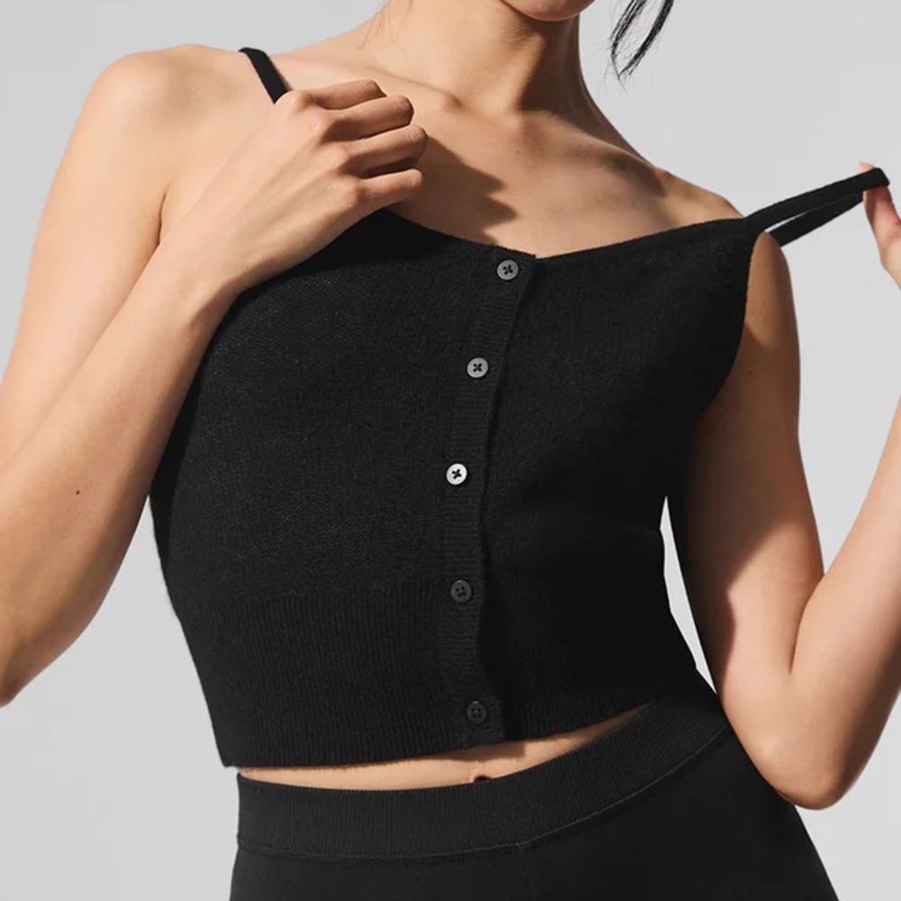 Alo Yoga Sheer Cashmere Tank Black XS